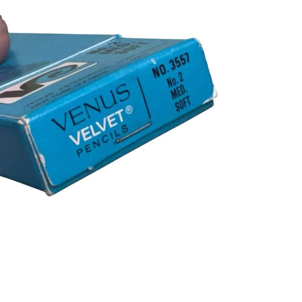 New Vintage Venus Velvet Pencils No. 2 Med Soft Original Box Unsharpened PK/12